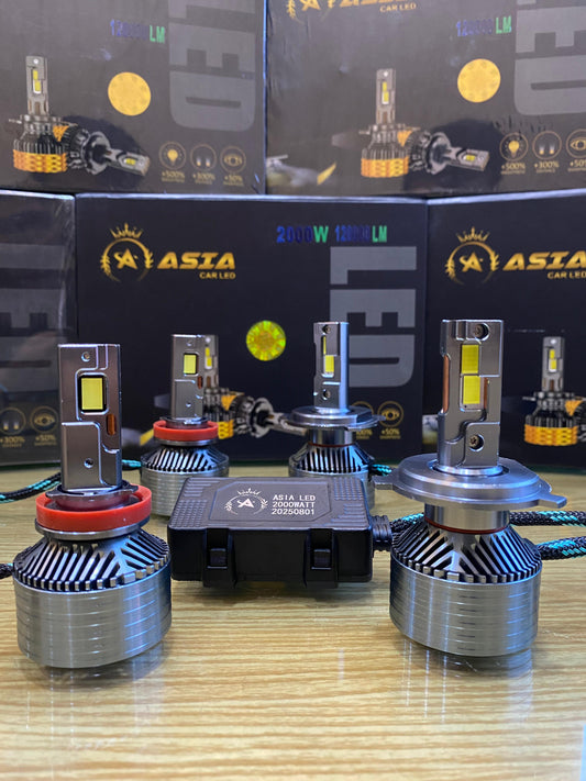 Asia 2000w Led Lights Bulbs For Cars H4 9005/6 H11 Cutt off Turbo LED Lamps High Low Beam For All Cars 5.0 Version