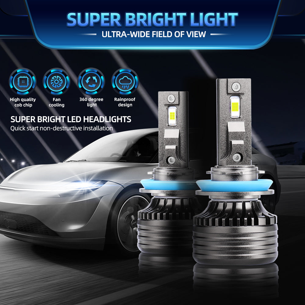 500w Asia Car LED Headlights Turbo Canbus H4 9005/6 H11 For All Cars 2.5