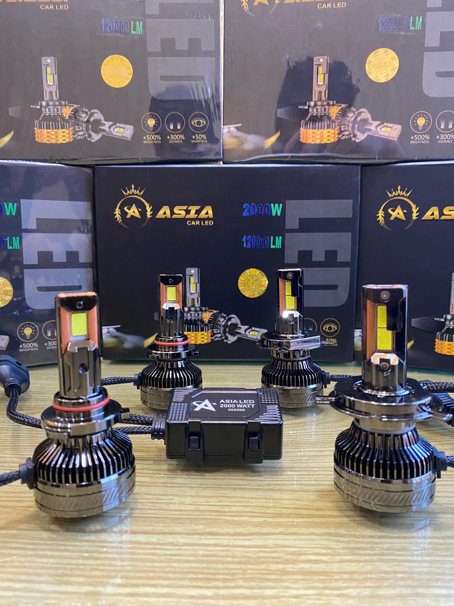 Asia 2000w Led Lights Bulbs For Cars H4 9005/6 H11 Cutt off Turbo LED Lamps High Low Beam For All Cars 5.0 Version