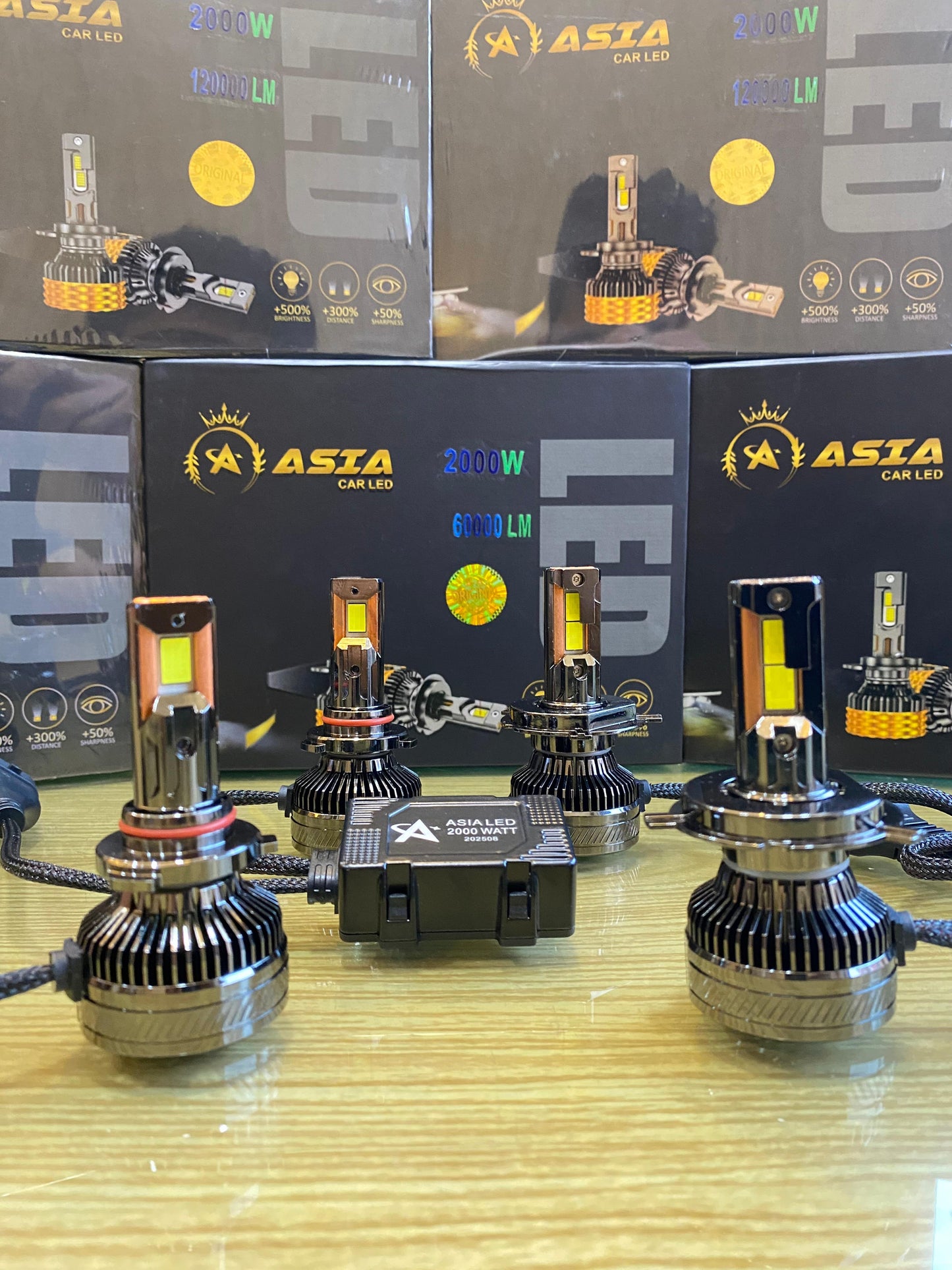 Asia 2000w Led Lights Bulbs For Cars H4 9005/6 H11 Cutt off Turbo LED Lamps High Low Beam For All Cars 5.0 Version