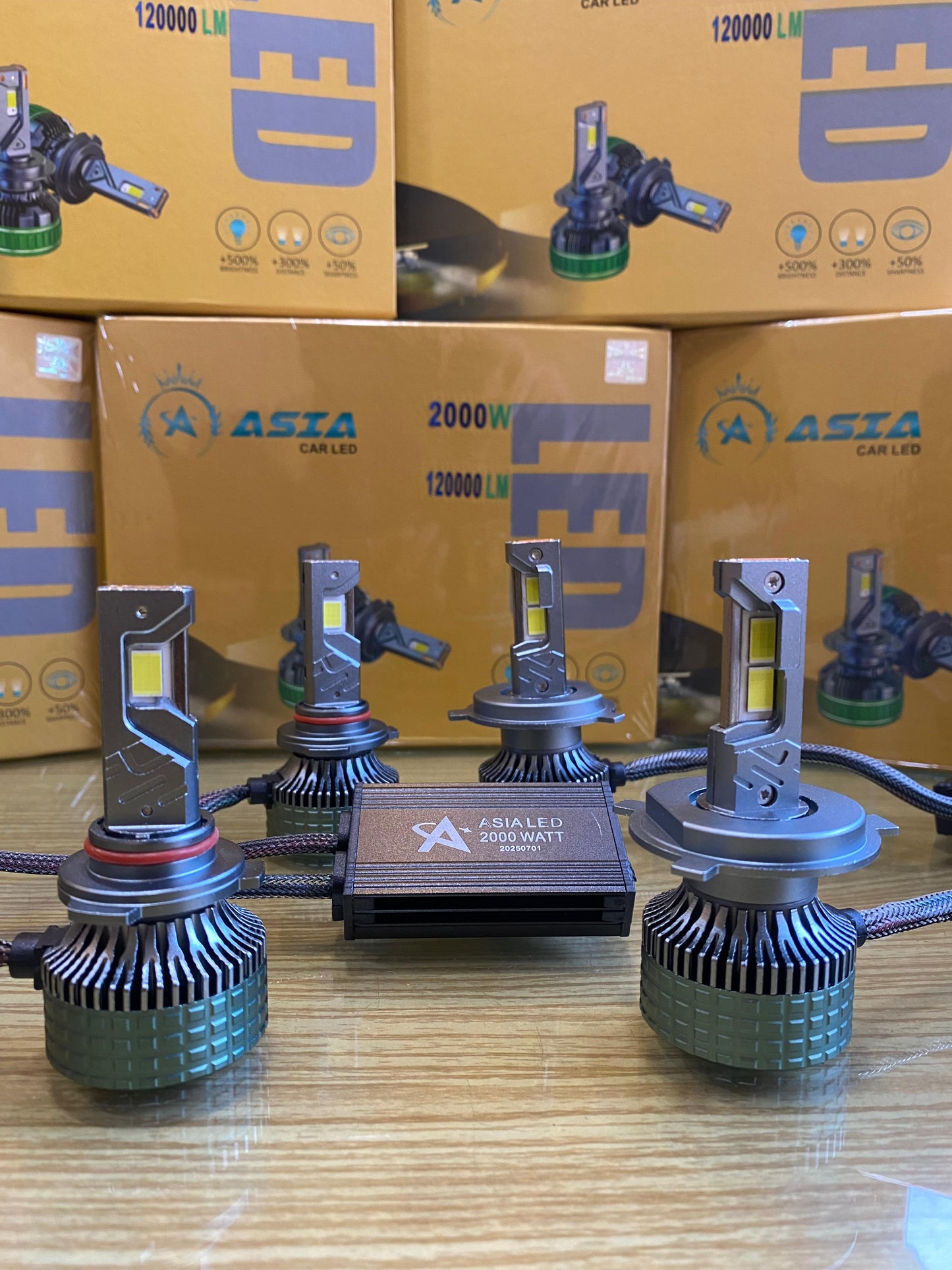 Asia 2000w Led Lights Bulbs For Cars H4 9005/6 H7 H11 Cutt off Turbo LED Lamps High Low Beam For All Cars 5.0 Version (Copy)