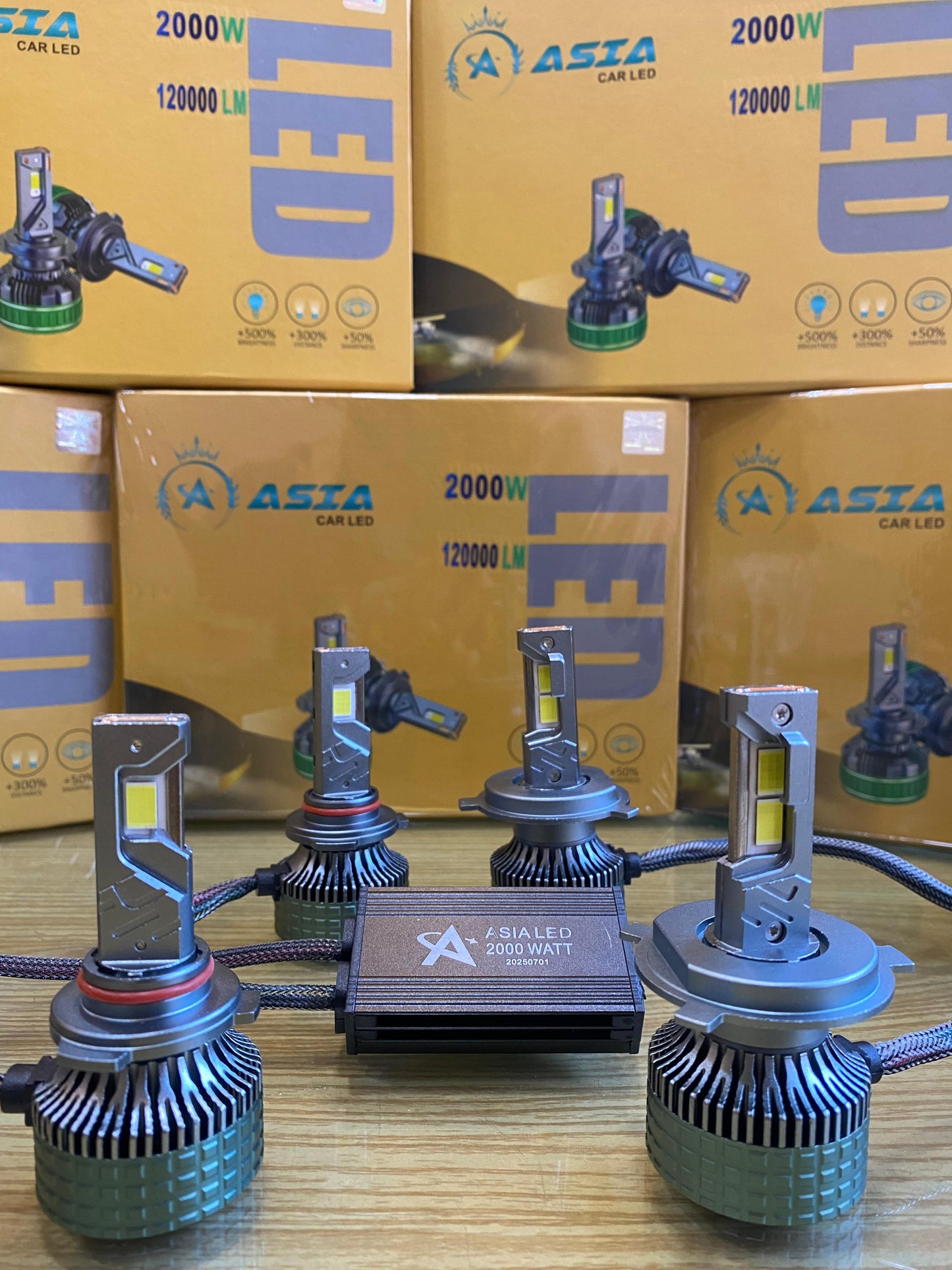 Asia 2000w Led Lights Bulbs For Cars H4 9005/6 H7 H11 Cutt off Turbo LED Lamps High Low Beam For All Cars 5.0 Version (Copy)