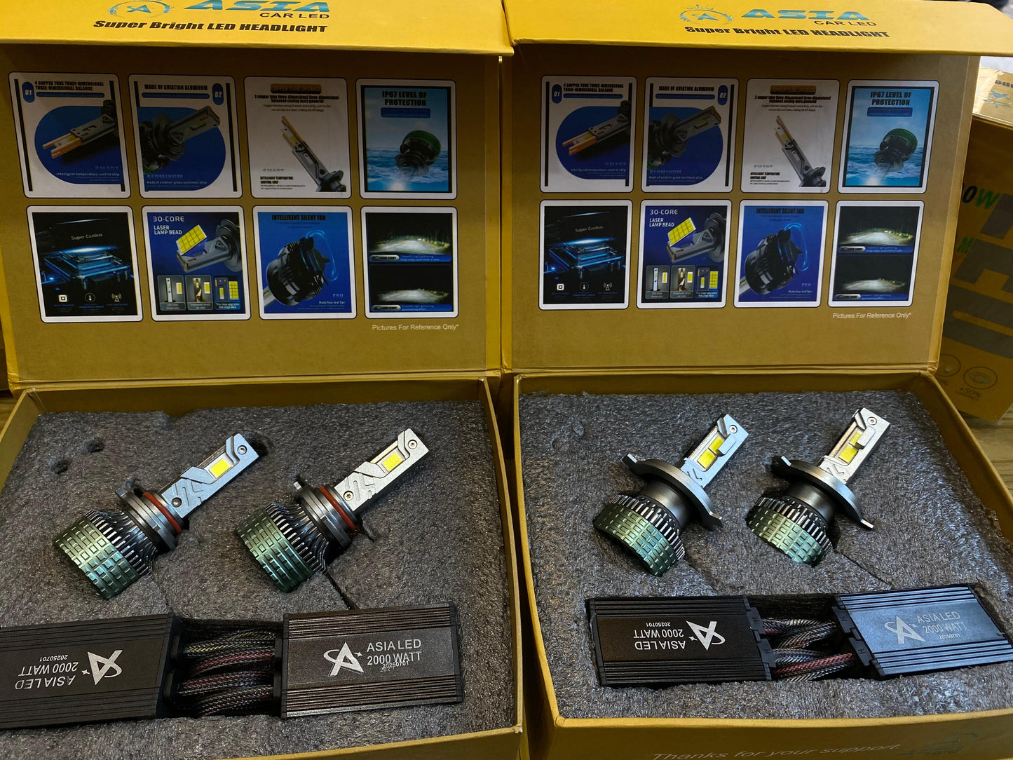 Asia 2000w Led Lights Bulbs For Cars H4 9005/6 H7 H11 Cutt off Turbo LED Lamps High Low Beam For All Cars 5.0 Version (Copy)